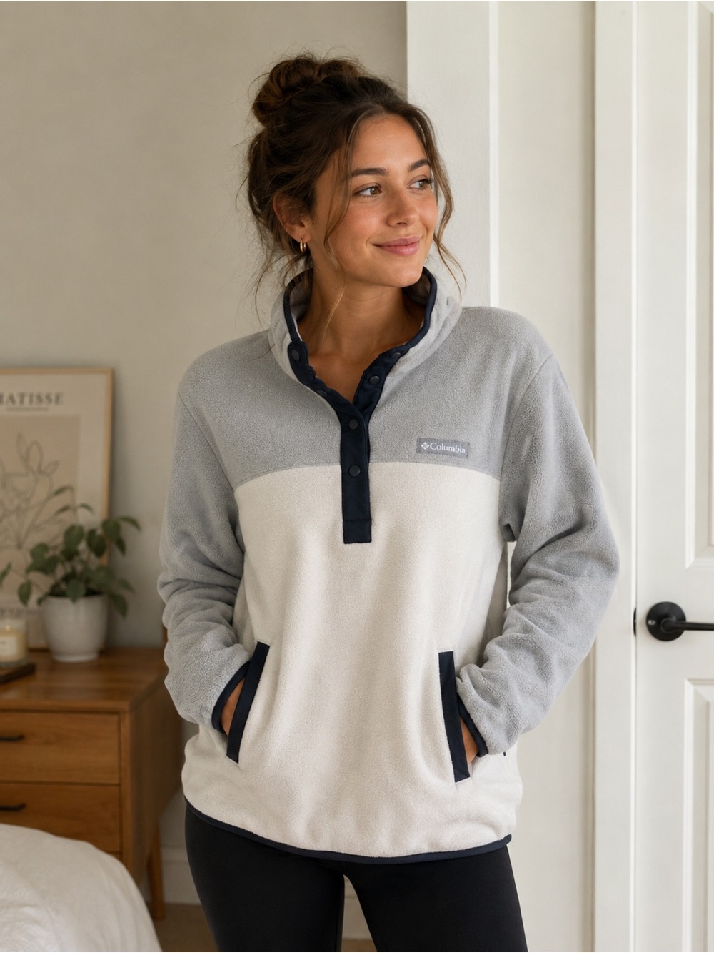 Columbia EUC 1/4 Snap Fleece in two tone Size Small
